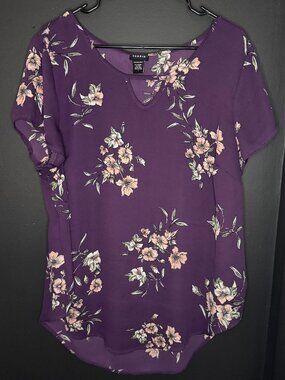Torrid, Purple Floral Blouse, Size 1